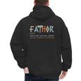 Fathor Like a Dad Just Way Mightier Father's Day Viking Men's Hoodie Back Print