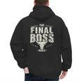 The Final Boss Vintage Rock Bull Fun Tee For Strong Dads Men's Hoodie Back Print