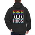 Free Dad Hugs LGBT Gay Pride Month Transgender Rainbow Flag Men's Hoodie Back Print