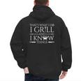 Fun I Grill And Know Things Meat Lover Barbecue Dad Small Men's Hoodie Back Print