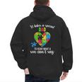 Fun Heart Puzzle Shirts Dad Autism Awareness Family Support Men's Hoodie Back Print