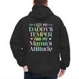 Funny Family Saying Apparel I GOT MY DADDY'S TEMPER And My Mama's Attitude Kids Men's Hoodie Back Print