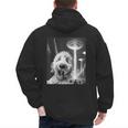 Goldendoodle Alien UFO Taking a Selfie Dog Mom Dad Men's Hoodie Back Print