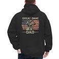 Great Dane Dad Dog Lovers American Flag 4th Of July Men's Hoodie Back Print