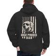 Great Pyrenees Dog Dad American Flag For Father Men Men's Hoodie Back Print Great Pyrenees Dog Dad American Flag For Father Men Men's Hoodie Back Print