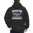 Gymnastics Watercolor Proud Dad Of A Flippin Awesome Gymnast Men's Hoodie Back Print