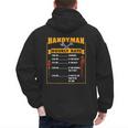 Handyman Hourly Rate Fathers Day Dad Men's Hoodie Back Print
