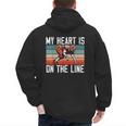 My Heart Is On The Line Football Mom Dad Offensive Lineman Men's Hoodie Back Print