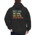 Host Dad The Man Myth The Bad Influence Retro Men's Hoodie Back Print