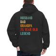 Husband Dad Grandpa 75 Year Old Legend 75th Birthday Men's Hoodie Back Print