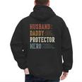 Husband Daddy Protector Hero For Dad Father's Day Men's Hoodie Back Print