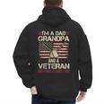 I'm a Dad Grandpa And a Veteran Nothing Scares Me Men's Hoodie Back Print