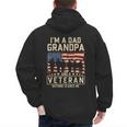 I'm A Dad Grandpa And Veteran Patriotic US Flag Veterans Day Men's Hoodie Back Print