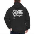 I'm Just Here For My Flippin Daughter Gymnastics Dad Mom Men's Hoodie Back Print