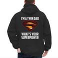 I'm A Twin DAD-What's Your Superpower Men's Hoodie Back Print