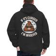 If It's Clogged I'm Involved Toilet Joke Unclog Bathroom Dad Men's Hoodie Back Print