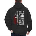 Just A Regular Dad Trying Not To Raise Liberals Father's Day Men's Hoodie Back Print