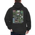 Kid Play Cars On Dad Back Race Track Mat Fathers Day Men's Hoodie Back Print