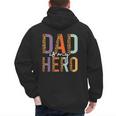 Kids Fathers Day Shirt For Son Daughter My Dad Is My Hero Men's Hoodie Back Print