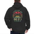 I Leveled Up To Dad Of 3 2026 Promoted To Dad Of Three Kids Men's Hoodie Back Print