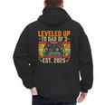 Leveled Up To Dad Of 3 Three Daddy Again 2025 Father's Day Men's Hoodie Back Print