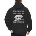 Maltese Dog Watching Owner Quote Puppy Mom Dad Men Women Girls Kids Men's Hoodie Back Print