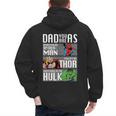 Marvel Father's Day Spider-Man Thor Hulk Dad Attributes Men's Hoodie Back Print