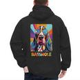 Mom & Dad Of a Basshole Basset Hound With Glasses -Adults Short Sleeve Men's Hoodie Back Print