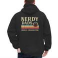 Nerdy Dads Build Character Retro Fathers Day Daddy Papa Men Men's Hoodie Back Print