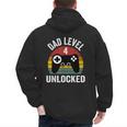 New Dad Shirt Dad Level 4 Unlocked For 4 Kids Gaming Men's Hoodie Back Print