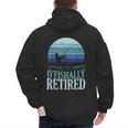 Ofishally Retired Fishing Retro Retirement Dad Men Men's Hoodie Back Print