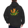 Orange Cat Dragon Riding Animal Lover Mom Dad Kids Men's Hoodie Back Print