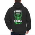 Organ Donation Green Ribbon Proud Dad Of An Organ Donor Men's Hoodie Back Print