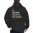 Pa The Man Myth Legend Shirt Father Dad Men's Hoodie Back Print