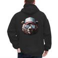 Papa Bear Face Cool Dad Style Retro Fathers Day Daddy Bear Men's Hoodie Back Print