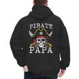 Pirate Papa Skull Family Matching Costume Dad Grandpa Men Men's Hoodie Back Print