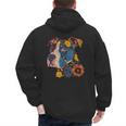 Pitbull Floral Dog Lover Vintage Flower Art Pitbull Mom Dad Men's Hoodie Back Print