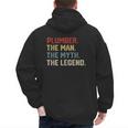 Plumber The Man The Myth The Legend Dad Hero Men's Hoodie Back Print Plumber The Man The Myth The Legend Dad Hero Men's Hoodie Back Print