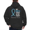 Prostate Cancer Awareness Light Blue Ribbon Dad Survivor Men's Hoodie Back Print