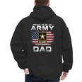 Proud To Be An Army Dad With American Flag Veteran Men's Hoodie Back Print