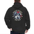 Proud Husky Dad American Flag Patriotic Husky Dad Men's Hoodie Back Print