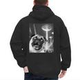 Pug Alien UFO Taking a Selfie Dog Mom Dad Men's Hoodie Back Print
