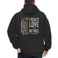 I Really Love It When My Wife Lets Me Go Hunting Dad Men's Hoodie Back Print