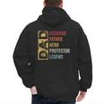Retro Husband Father Hero Protector Legend Father Day Dad Men's Hoodie Back Print