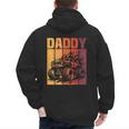 Retro Monster Truck Daddy Matching Family Birthday Party Men's Hoodie Back Print