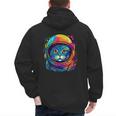 Space Cat Mom Cat Dad Men Women Kids Astronaut Space Men's Hoodie Back Print