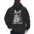 Tabby Daddy Cat Dad Graphic Grey Tabby Cat Lover Men's Hoodie Back Print