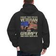 I Have Two Titles Veteran And Grumpy Dad Papa Grandpa Men's Hoodie Back Print