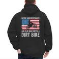 Never Underestimate An Old Man With A Dirt Bike Grandpa Dad Men's Hoodie Back Print