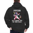 Unicorn Dad Girl Birthday Party Clothing Papacorn Men's Hoodie Back Print
